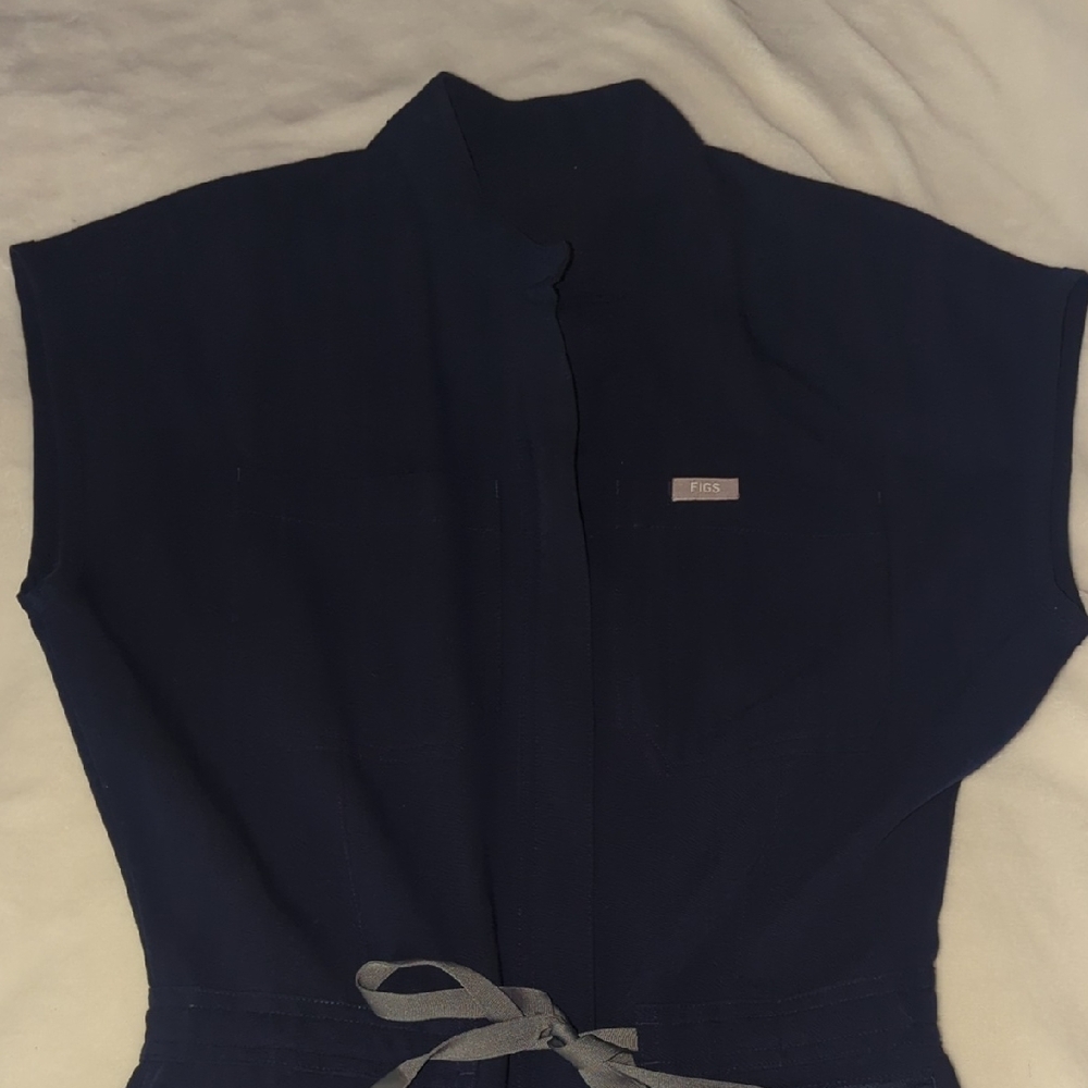 Navy Blue Short Sleeve Jumpsuit